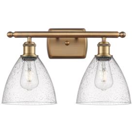 Bristol Glass 2 Light 18" Bath Light - Brushed Brass - Seedy Shade Bristol Glass 2 Light 18" Bath Light - Brushed Brass - Seedy Shade