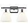 Bristol Glass 2 Light 18" Bath Light - Polished Chrome - Matte White S