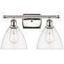 Bristol Glass 2 Light 18" Bath Light - Polished Nickel - Clear Shade