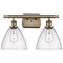 Bristol Glass 2 Light 18" LED Bath Light - Antique Brass - Seedy Shade