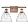 Bristol Glass 2 Light 18" LED Bath Light - Antique Copper - Seedy Shad