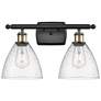 Bristol Glass 2 Light 18" LED Bath Light - Black Brass - Seedy Shade