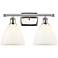 Bristol Glass 2 Light 18" LED Bath Light - Polished Nickel - White Sha