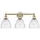 Bristol Glass 25.5"W 3 Light Antique Brass Bath Light With Seedy Shade