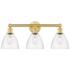 Bristol Glass 25.5"W 3 Light Satin Gold Bath Vanity Light With Clear S