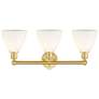 2_Bristol Glass 25.5"W 3 Light Satin Gold Bath Vanity Light With White S more views