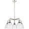 Bristol Glass 25.5"W 5 Light Polished Nickel Stem Chandelier w/ Seedy