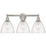 Bristol Glass 26" 3-Light Brushed Satin Nickel Bath Light w/ Seedy Sha