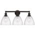 Bristol Glass 26" 3-Light Oil Rubbed Bronze Bath Light w/ Seedy Shade