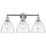 Bristol Glass 26" 3-Light Polished Chrome Bath Light w/ Seedy Shade