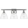 Bristol Glass 3 Light 28" Bath Light - Brushed Satin Nickel - Clear Sh
