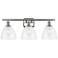 Bristol Glass 3 Light 28" Bath Light - Brushed Satin Nickel - Clear Sh