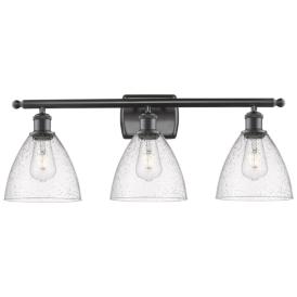 Bristol Glass 3 Light 28" Bath Light - Oil Rubbed Bronze - Seedy Shade Bristol Glass 3 Light 28" Bath Light - Oil Rubbed Bronze - Seedy Shade
