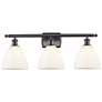 Bristol Glass 3 Light 28" Bath Light - Oil Rubbed Bronze - White Shade