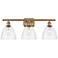 Bristol Glass 3 Light 28" LED Bath Light - Brushed Brass - Clear Shade