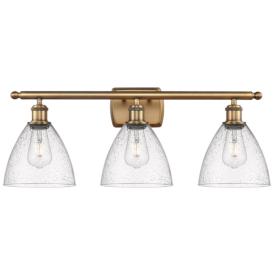 Bristol Glass 3 Light 28" LED Bath Light - Brushed Brass - Seedy Shade Bristol Glass 3 Light 28" LED Bath Light - Brushed Brass - Seedy Shade