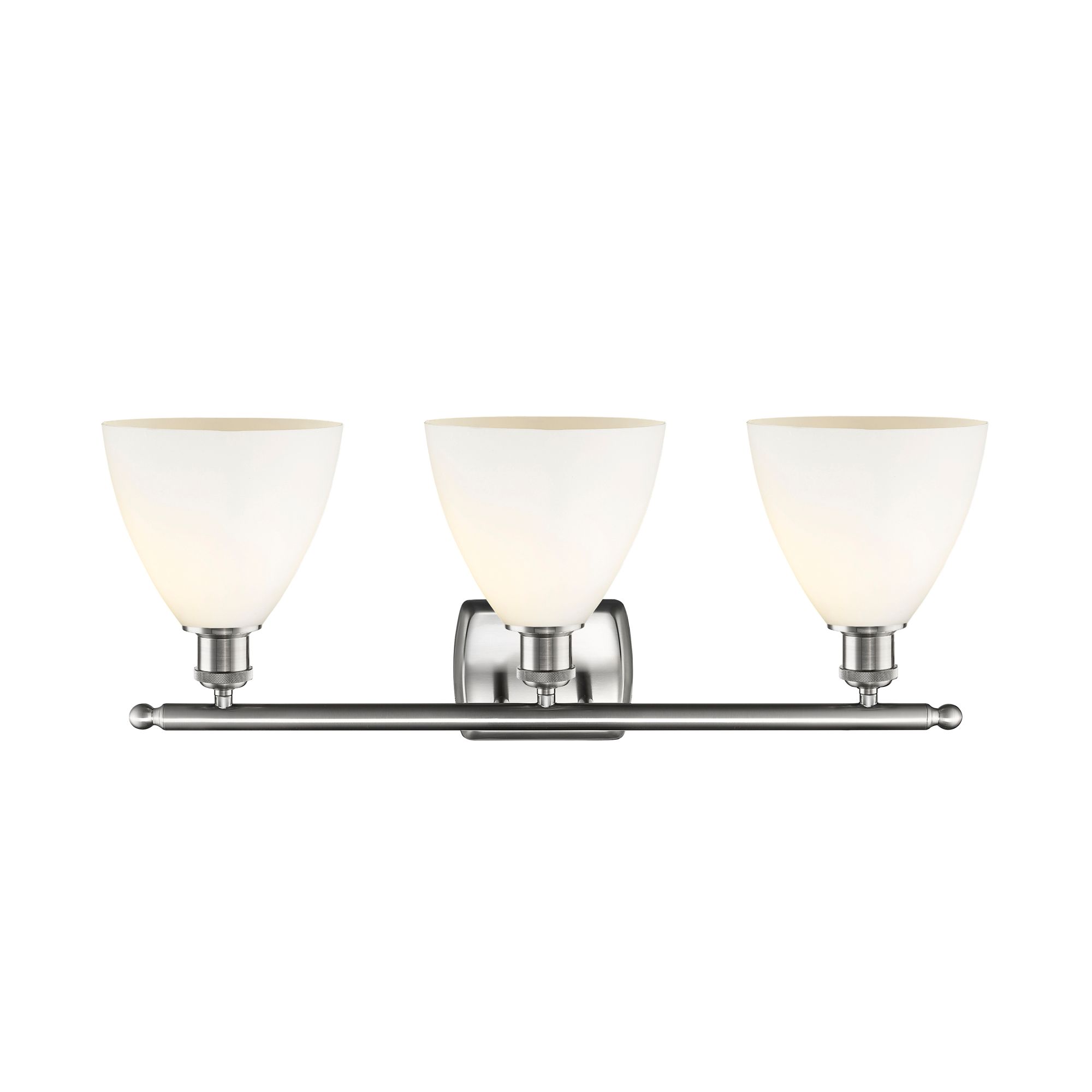 Image 2 Bristol Glass 3 Light 28" LED Bath Light - Brushed Satin Nickel - Whit more views