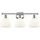 Bristol Glass 3 Light 28" LED Bath Light - Polished Nickel - White Sha