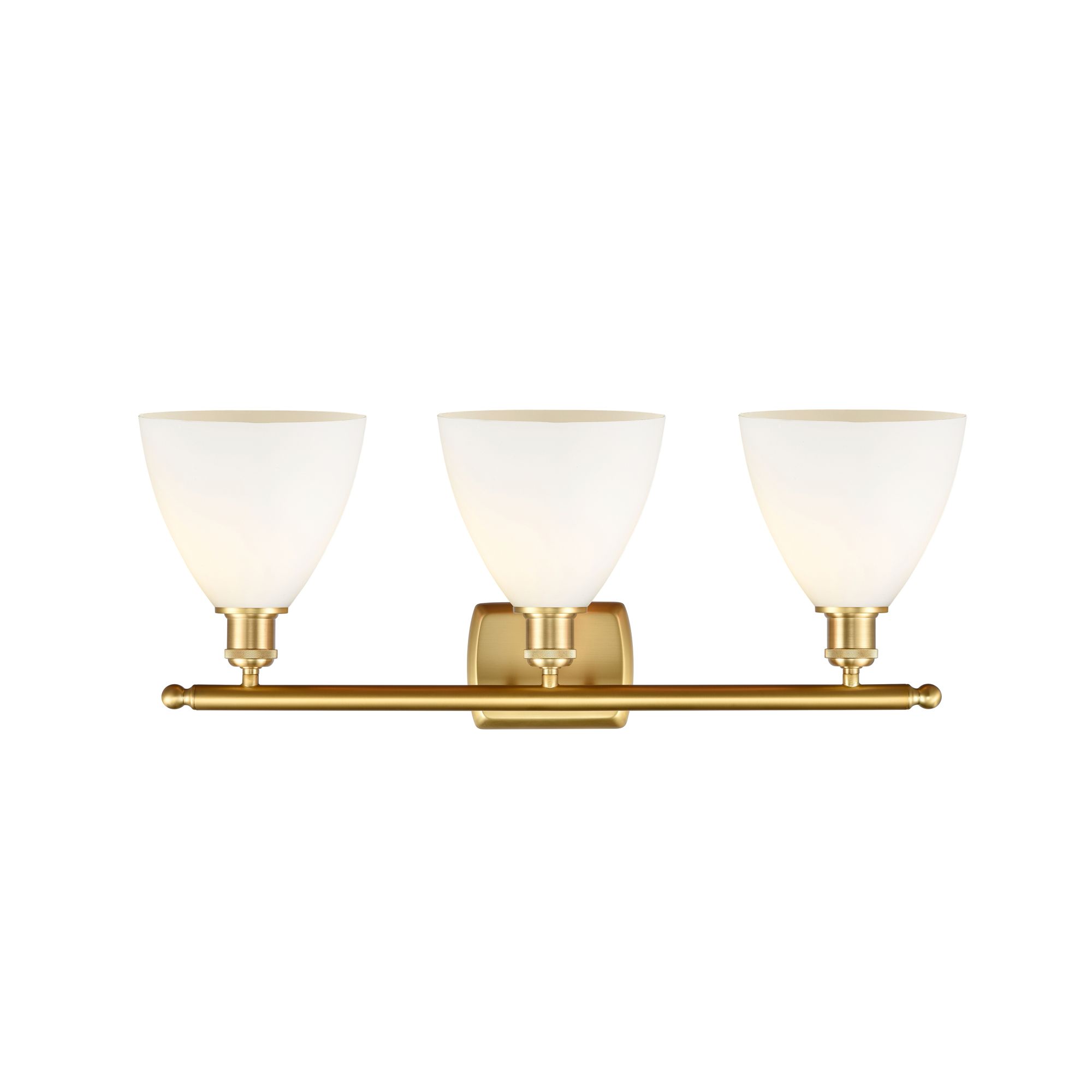 Thumbnail2 of Bristol Glass 3 Light 28" LED Bath Light - Satin Gold - Matte White Sh more views