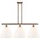 Bristol Glass 3 Light 39" Island Light - Antique Copper - Matte White