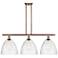 Bristol Glass 3 Light 39" Island Light - Antique Copper - Seedy Shade