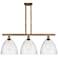 Bristol Glass 3 Light 39" Island Light - Brushed Brass - Seedy Shade