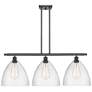 Bristol Glass 3 Light 39" Island Light - Matte Black  - Seedy Shade