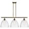 Bristol Glass 3 Light 39" LED Island Light - Antique Brass - Seedy Sh
