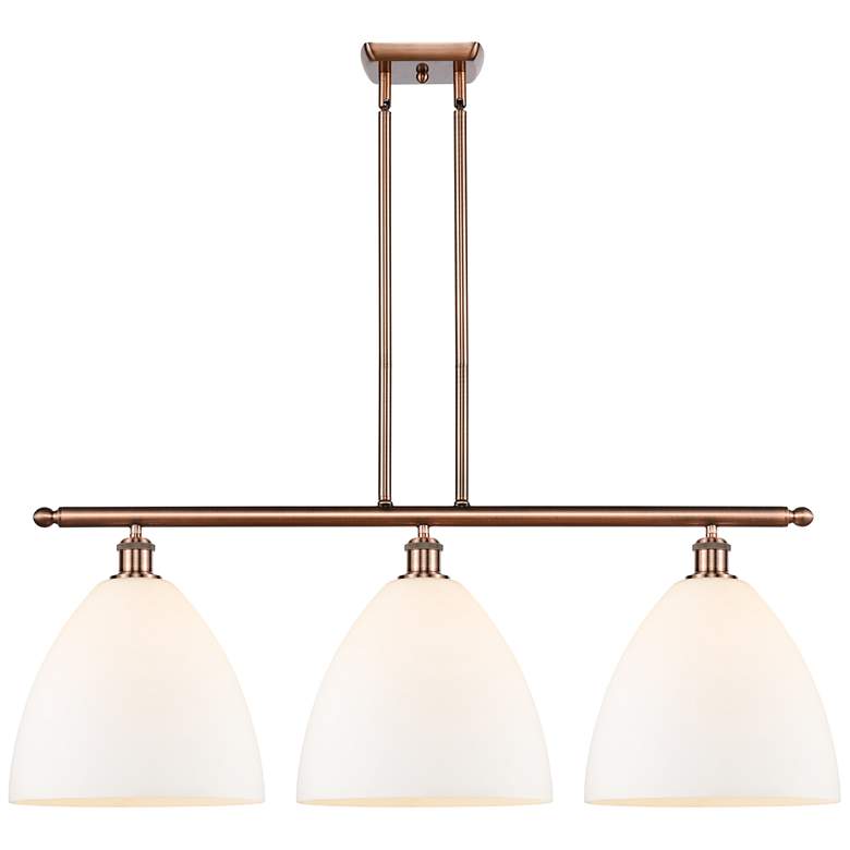 Image 1 Bristol Glass 3 Light 39" LED Island Light - Antique Copper - Matte W