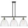 Bristol Glass 3 Light 39" LED Island Light - Black Antique Brass  - Se