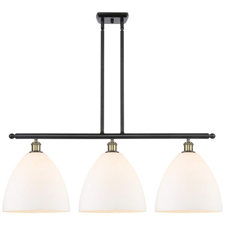 Image 1 Bristol Glass 3 Light 39" LED Island Light - Black Brass - White