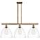 Bristol Glass 3 Light 39" LED Island Light - Brushed Brass - Clear Sh