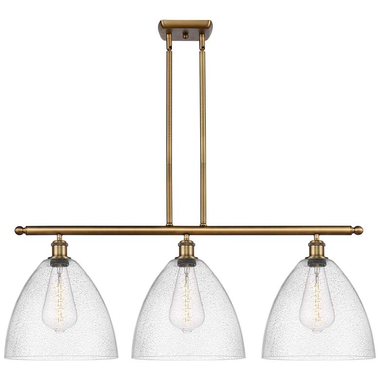 Image 1 Bristol Glass 3 Light 39" LED Island Light - Brushed Brass - Seedy Sh