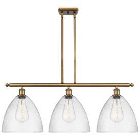 Bristol Glass 3 Light 39" LED Island Light - Brushed Brass  - Seedy Sh Bristol Glass 3 Light 39" LED Island Light - Brushed Brass  - Seedy Sh
