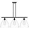 Bristol Glass 3 Light 39" LED Island Light - Matte Black - Clear Shad