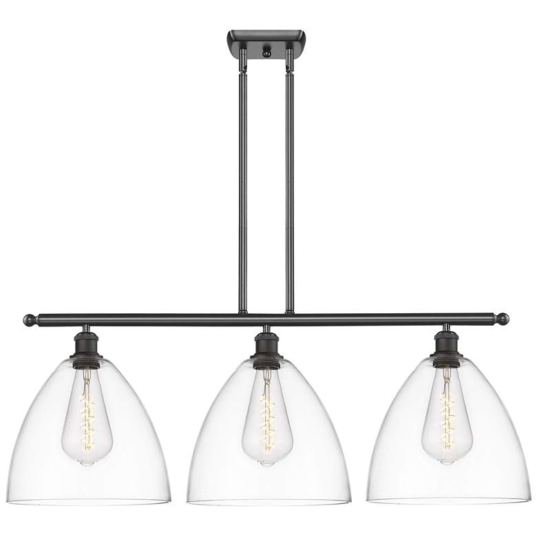 Image 1 Bristol Glass 3 Light 39" LED Island Light - Oil Rubbed Bronze - Clea