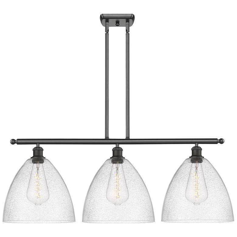 Image 1 Bristol Glass 3 Light 39" LED Island Light - Oil Rubbed Bronze - Seed