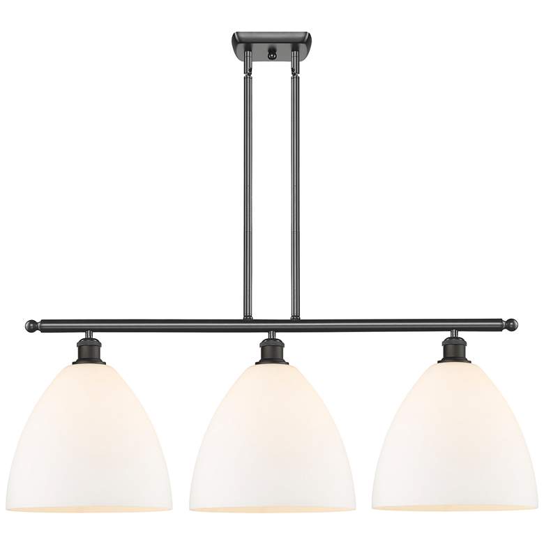 Image 1 Bristol Glass 3 Light 39" LED Island Light - Oil Rubbed Bronze - Whit
