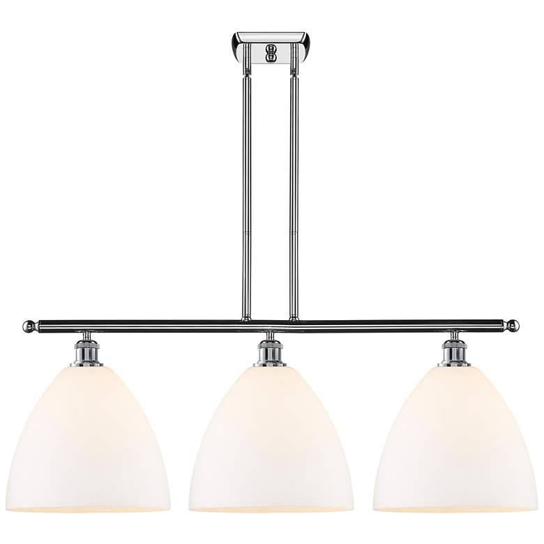 Image 1 Bristol Glass 3 Light 39" LED Island Light - Polished Chrome - Matte