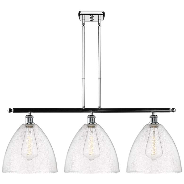 Image 1 Bristol Glass 3 Light 39" LED Island Light - Polished Chrome - Seedy