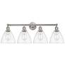 Bristol Glass 35" 4-Light Brushed Satin Nickel Bath Light w/ Clear Sha