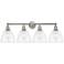 Bristol Glass 35" 4-Light Brushed Satin Nickel Bath Light w/ Clear Sha