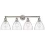 Bristol Glass 35" 4-Light Brushed Satin Nickel Bath Light w/ Seedy Sha