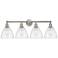 Bristol Glass 35" 4-Light Brushed Satin Nickel Bath Light w/ Seedy Sha