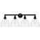 Bristol Glass 35" 4-Light Matte Black Bath Light w/ Clear Shade