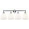 Bristol Glass 35" 4-Light Polished Chrome Bath Light w/ Matte White Sh