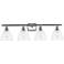 Bristol Glass 4 Light 38" Bath Light - Brushed Satin Nickel - Clear Sh