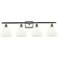 Bristol Glass 4 Light 38" Bath Light - Brushed Satin Nickel - White Sh