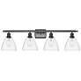 Bristol Glass 4 Light 38" Bath Light - Oil Rubbed Bronze - Clear Shade