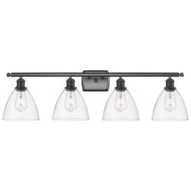 Bristol Glass 4 Light 38" Bath Light - Oil Rubbed Bronze - Clear Shade Bristol Glass 4 Light 38" Bath Light - Oil Rubbed Bronze - Clear Shade